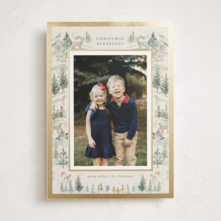"Heavenly Place" - Holiday Cards in Winter Forest by Petra Kern - Front