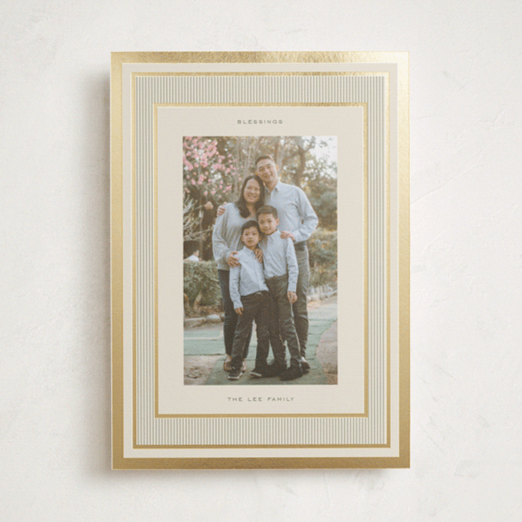 "classic stripe" - Holiday Cards in Champagne by Lori Wemple - Front