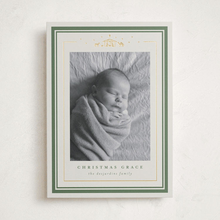 "Starlit Nativity" - Holiday Cards in Eggnog by Diana Pinnell - Front