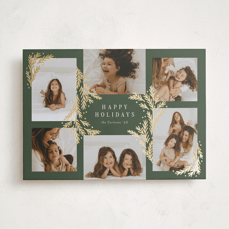 "Gilded Greenery" - Holiday Cards in Forest by Michelle Taylor - Front