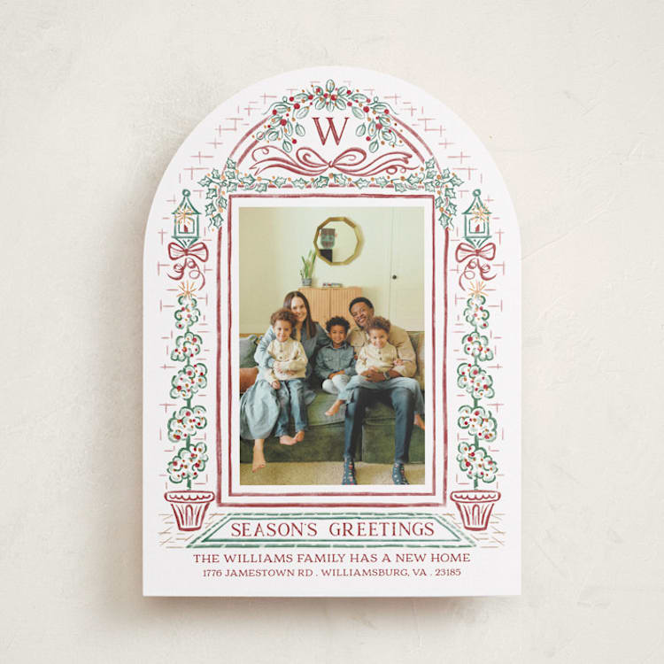 "Colonial Christmas" - Holiday Cards in Brandy Wine by Paper Sun Studio - Front