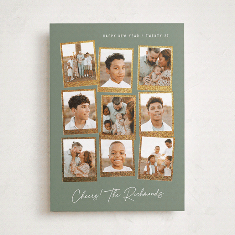 "Nine Snapshots" - Holiday Cards in Fern by Hooray Creative - Front