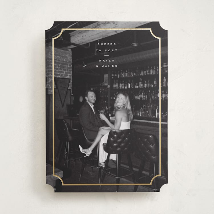 "Gatsby Frame" - Holiday Cards in Ice by Adelyn T. - Front