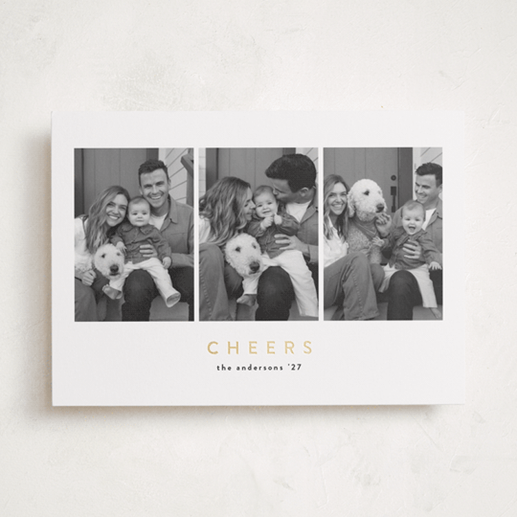 "Simply Three" - Holiday Cards in Snow by Lucrecia Caporale - Front