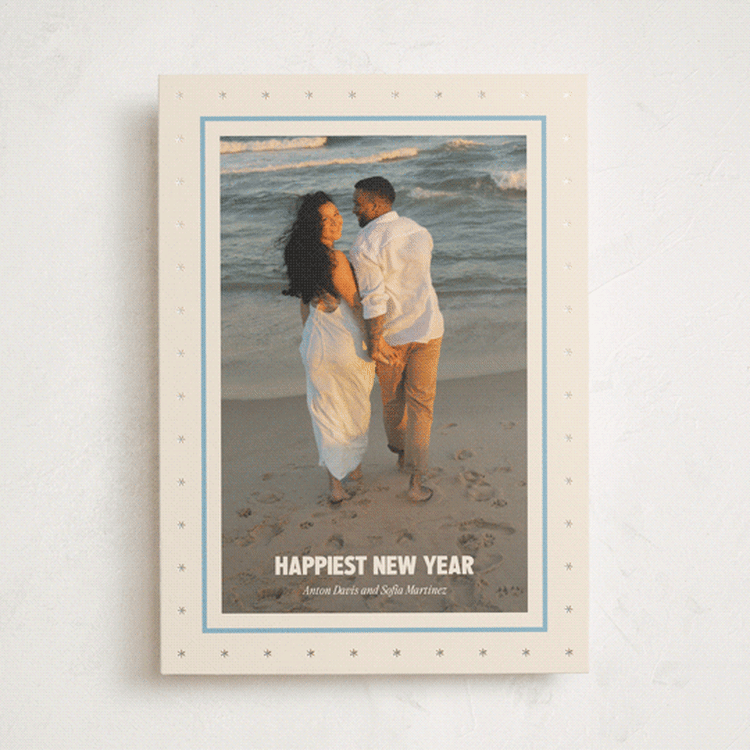 "Starry Eyed" - Holiday Cards in Champagne by Jenna Holcomb - Front