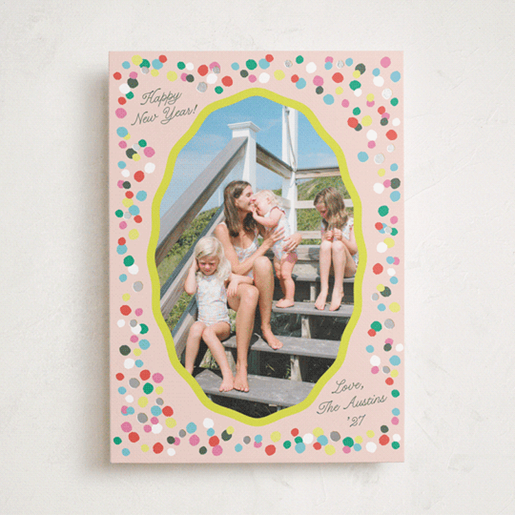"Fizzy" - Holiday Cards in Grapefruit by Megan Davis - Front