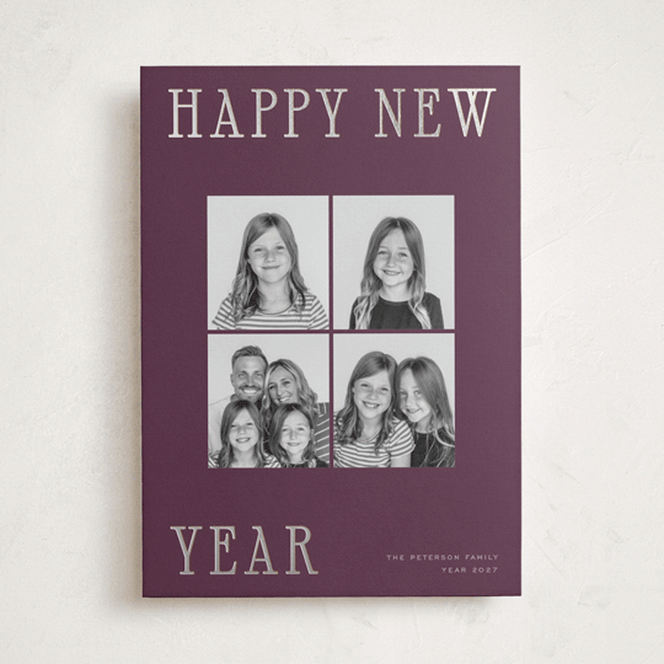 "New Year Grid" - Holiday Cards in Mulberry by Blustery August - Front