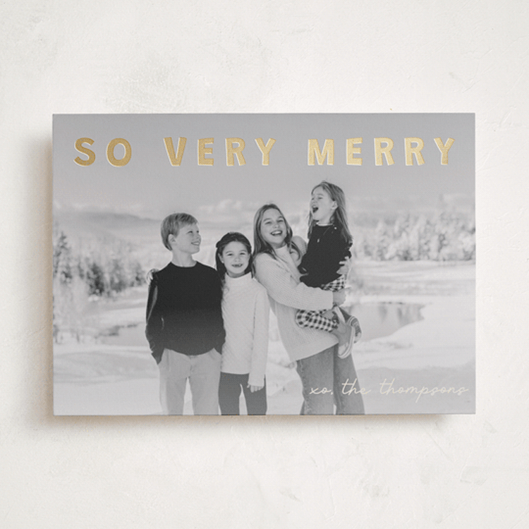 "merry greeting" - Holiday Cards in Cream by Jenny Millington - Front