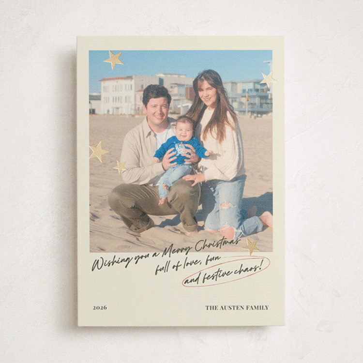 "Messy Christmas" - Holiday Cards in Holly Berry by Helena Vitto - Front