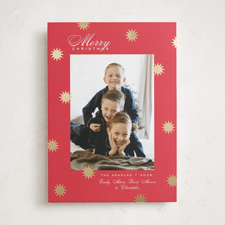 "Wonder" - Holiday Cards in Ruby by Alston Foster - Front