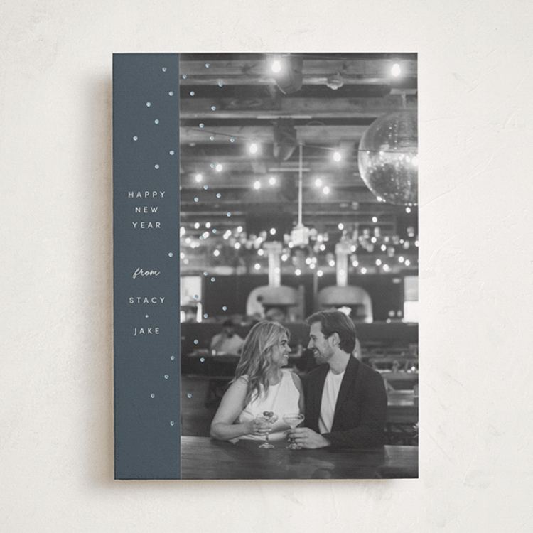 "minimal sparkle" - Holiday Cards in Navy by Dana Duricekova - Front