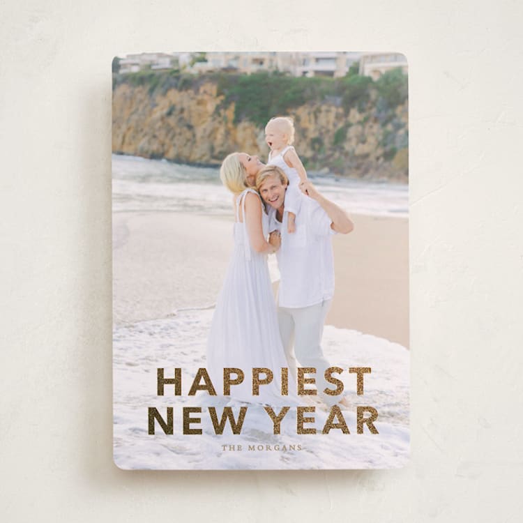"Gilded Happiness" - Holiday Cards in Chandelier by Angela Thompson - Front