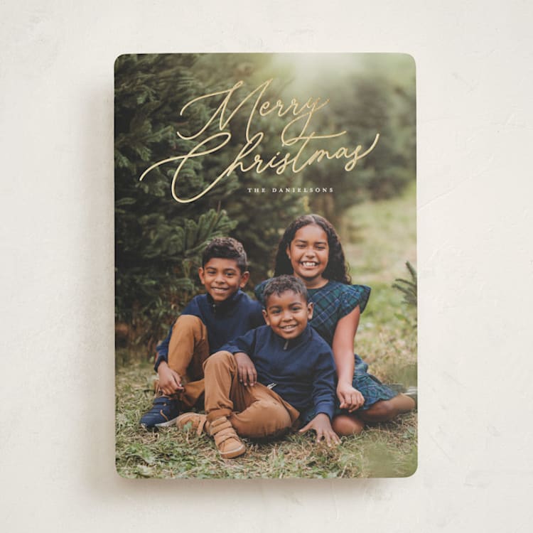 "Merry Monoline" - Holiday Cards in Snowfall by Melanie Kosuge - Front
