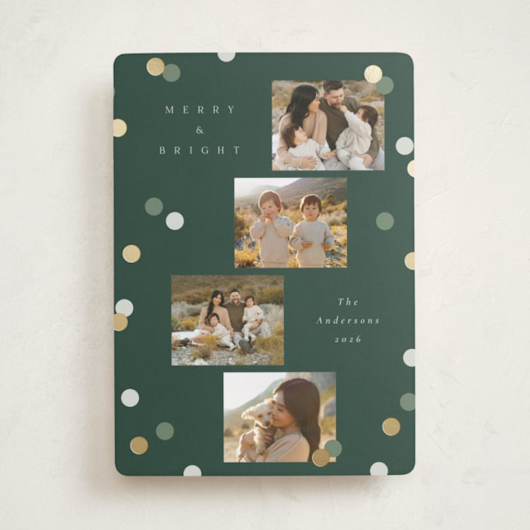 "Vintage Confetti" - Holiday Cards in Forest by Katie Zimpel - Front