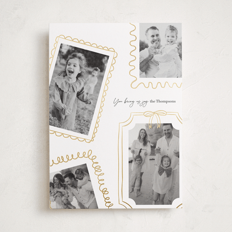 "Memories Framed" - Holiday Cards in Snow by Joyce Pinheiro - Front