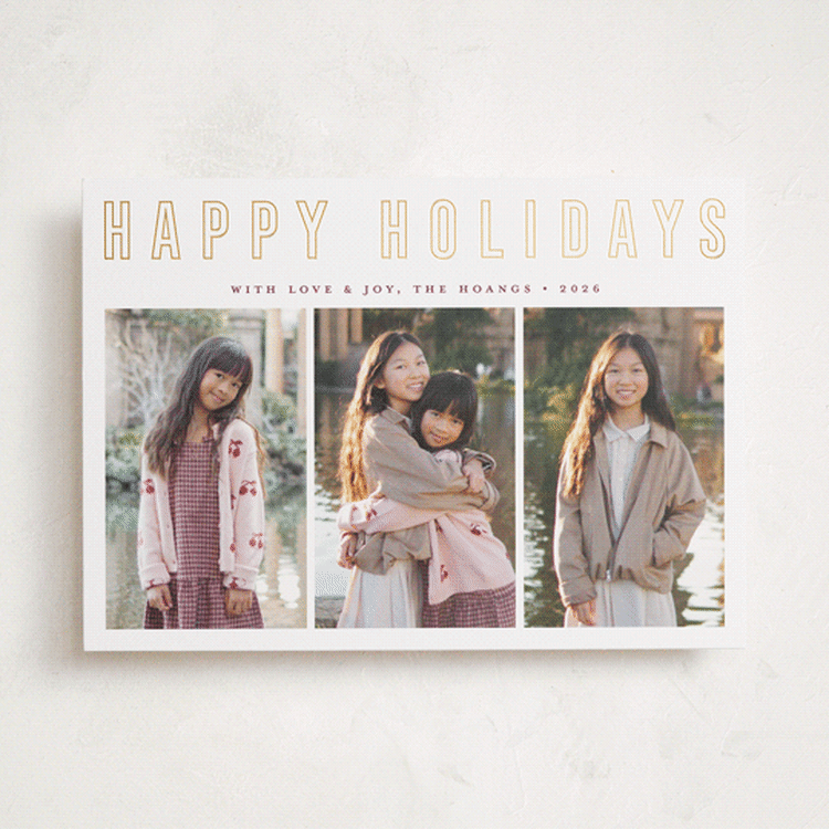 "Triple Happiness" - Holiday Cards in Snow by Juliana Zimmermann - Front