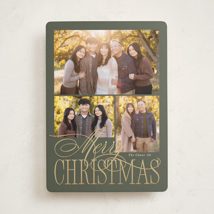 "Elegant Three" - Holiday Cards in Pine by Brianne Larsen - Front