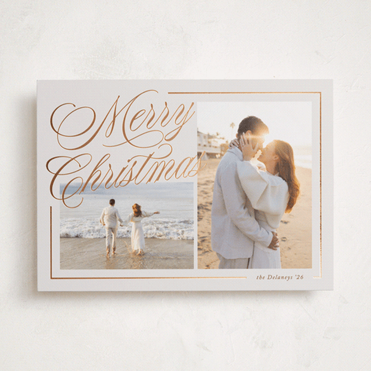 "Elegantly Lined" - Holiday Cards in Eggnog by Brianne Larsen - Front