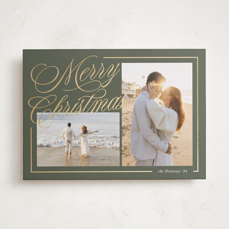 "Elegantly Lined" - Holiday Cards in Pine by Brianne Larsen - Front