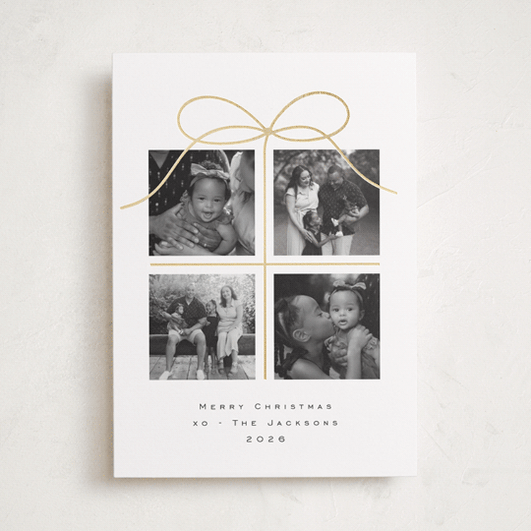 "Christmas Gift" - Holiday Cards in Snow by Jenny Millington - Front