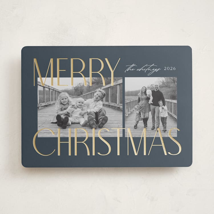 "Sparkly Stack" - Holiday Cards in Twilight by Makewells - Front