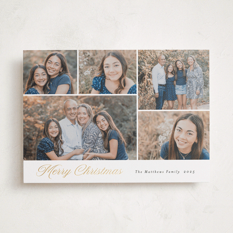 "Merriment" - Holiday Cards in Snow by Rebecca Durflinger - Front