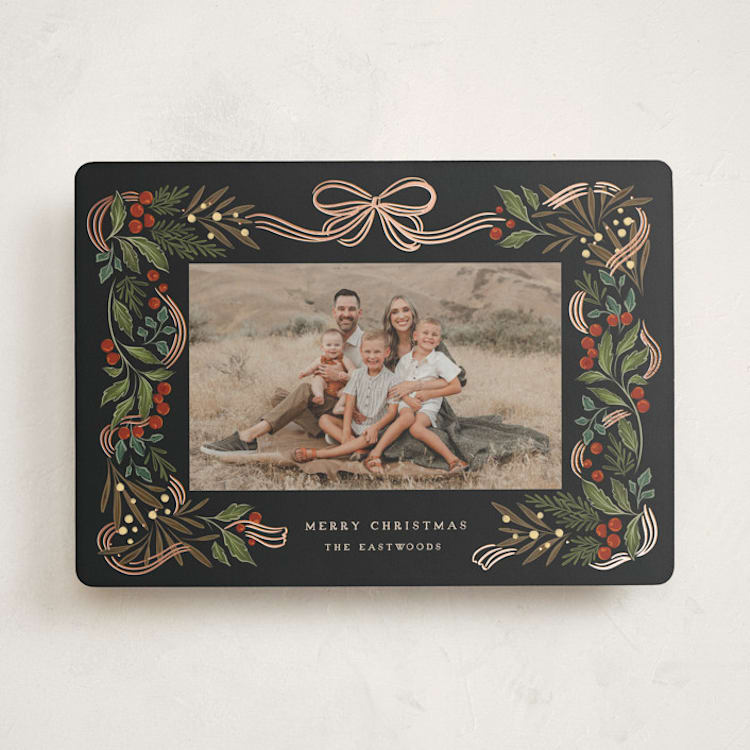 "sparkly holiday ribbon" - Holiday Cards in Cinnamon by Grae - Front