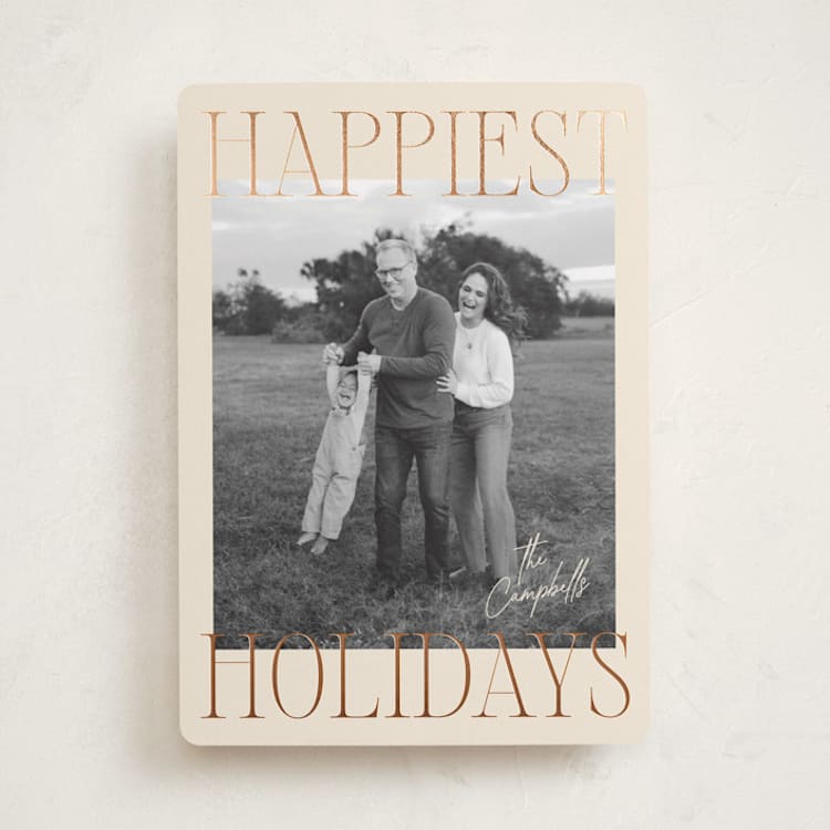 "Glam Greeting" - Holiday Cards in Eggnog by Ekko Studio - Front
