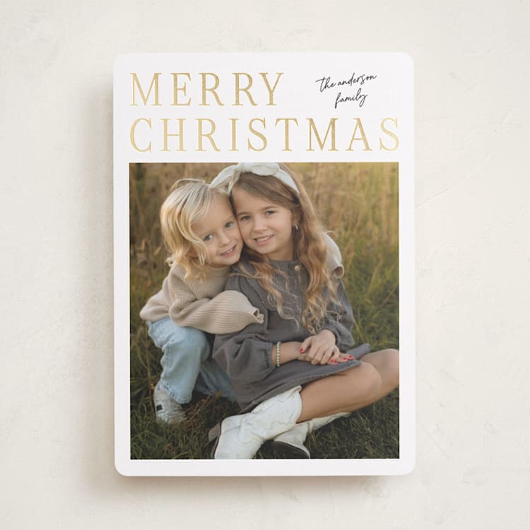 "Modern Merry" - Holiday Cards in Snow by Ilene Guy - Front