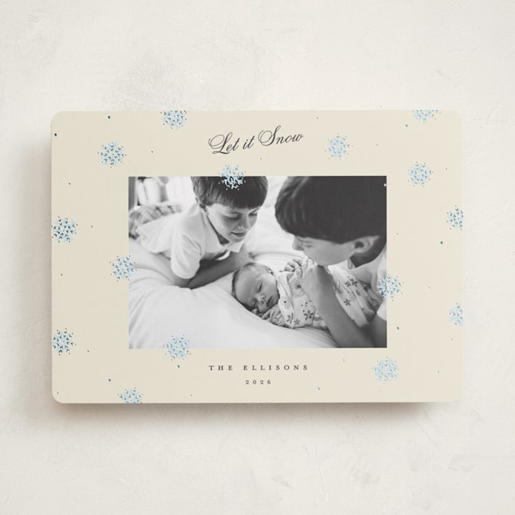 "Quiet Snowfall" - Holiday Cards in Icicle by Sarah Rosenthal - Front