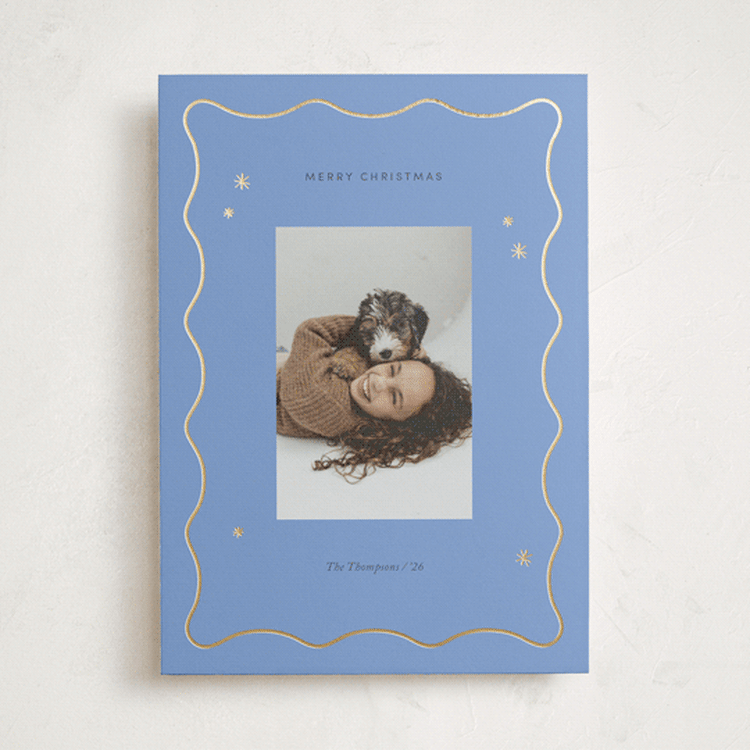 "Sparkle Christmas" - Holiday Cards in Blue Jay by Rachel Cassel - Front