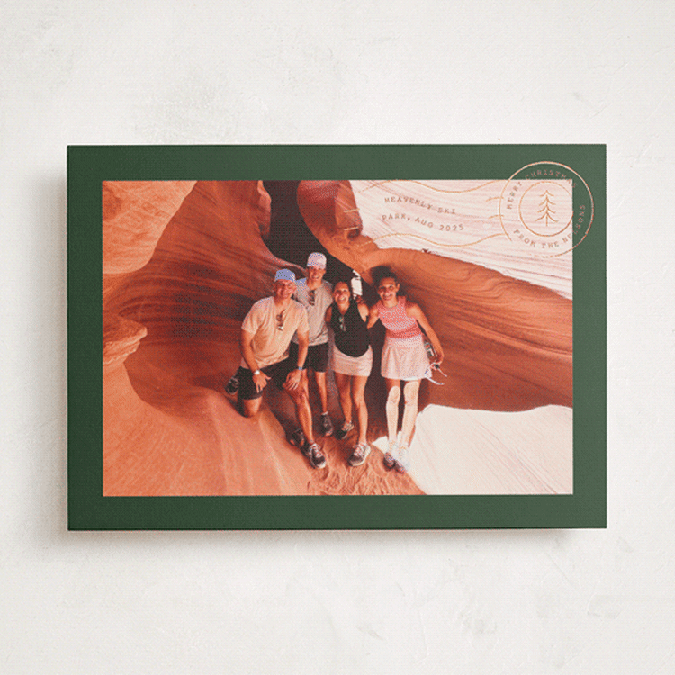 "Vacation Postcard" - Holiday Cards in Forest by Amy Payne - Front