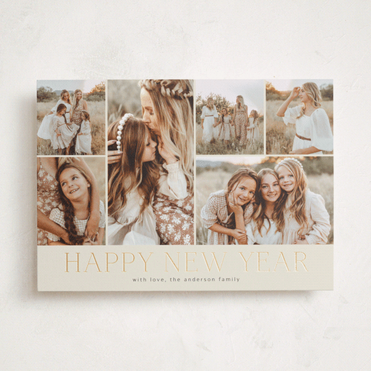 "Holiday Photo Grid" - Holiday Cards in Coal by Kimberly Morgan - Front