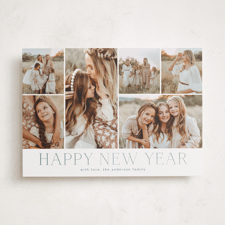 "Holiday Photo Grid" - Holiday Cards in Navy by Kimberly Morgan - Front