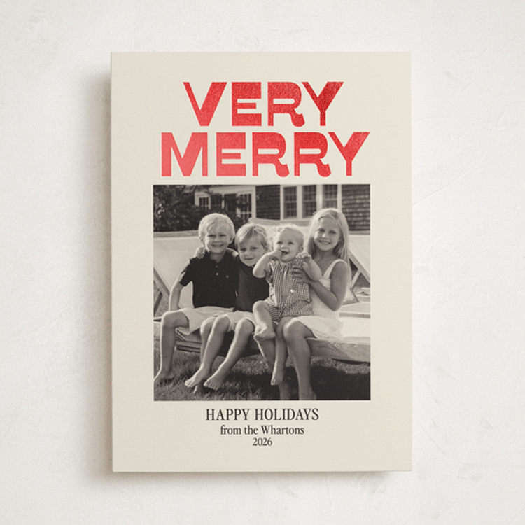 "Very Merry" - Holiday Cards in Eggnog by Ani Somi - Front
