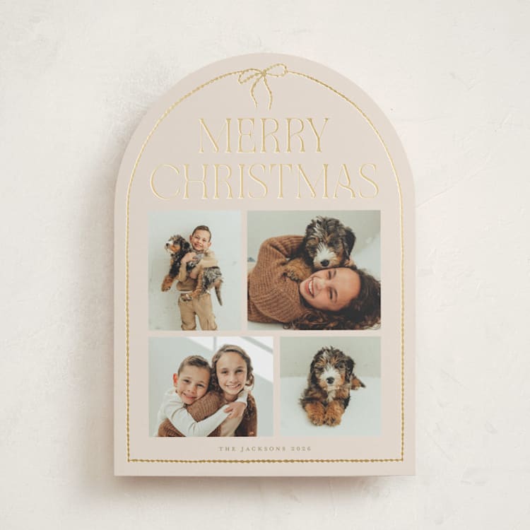 "frame bow" - Holiday Cards in Buttercream by Vivian Yiwing - Front