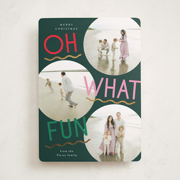 "Fun Redux" - Holiday Cards in Elfshoes by Everett Paper Goods - Front