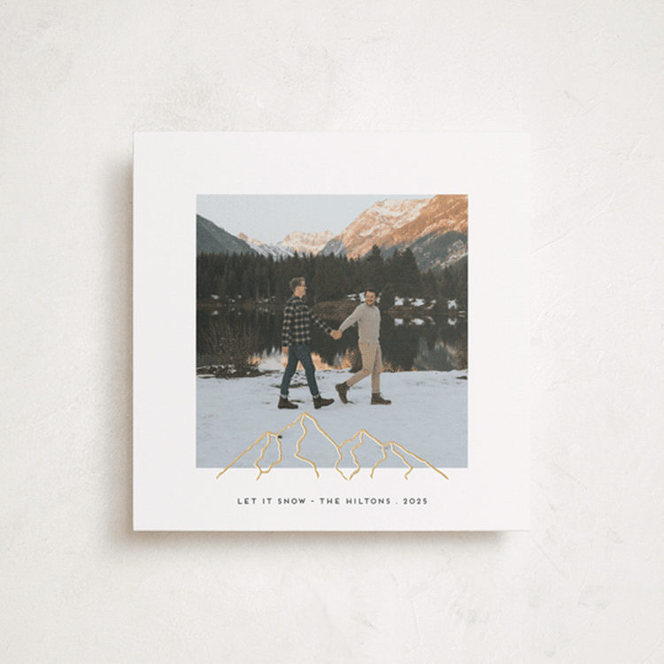 "Top of the Mountain" - Holiday Cards in Snow by Gwen Bedat - Front