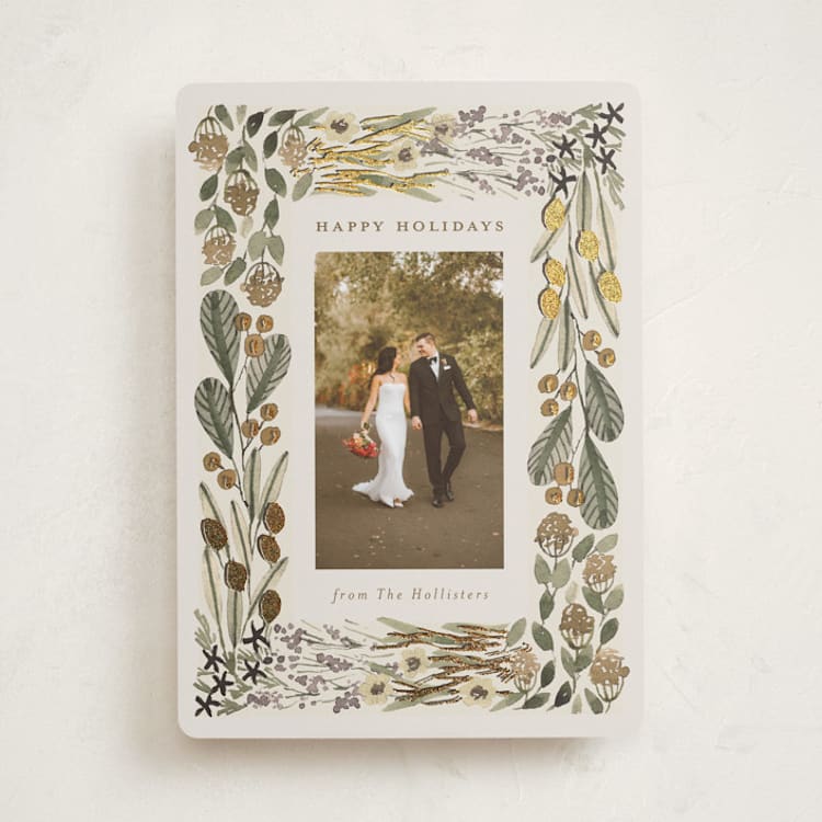 "Abundance" - Holiday Cards in Sage by Meagan Christensen - Front
