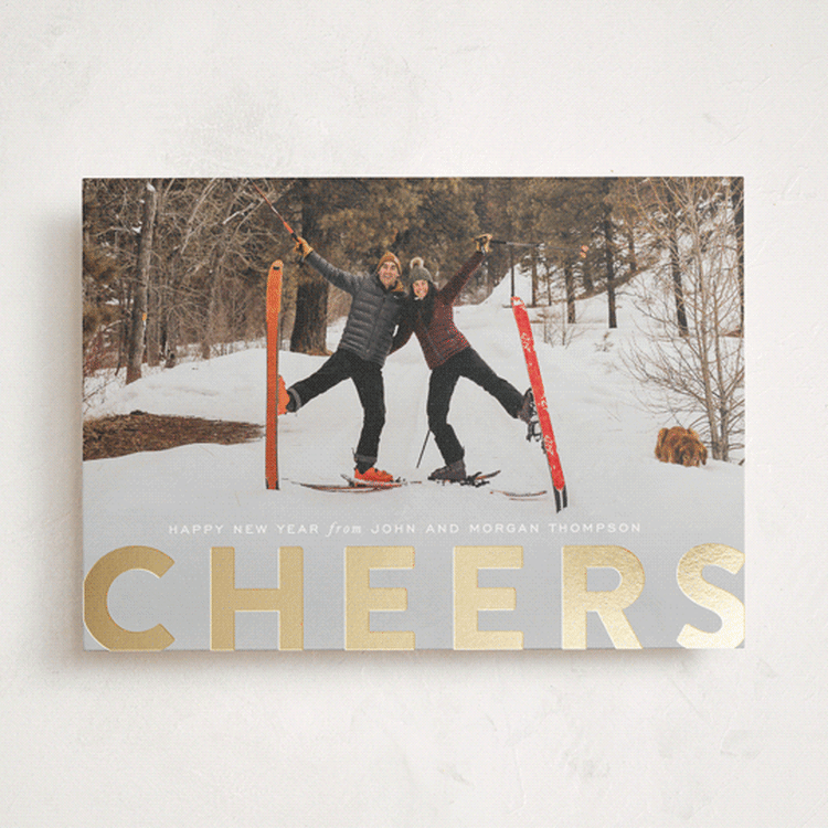 "c h e e r s !" - Holiday Cards in Snowflake by Sara Hicks Malone - Front