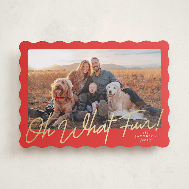 "Oh what fun script" - Holiday Cards in Crimson by Karidy Walker - Front