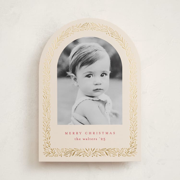 "Gilded Florals" - Holiday Cards in Eggnog by Mansi Verma - Front
