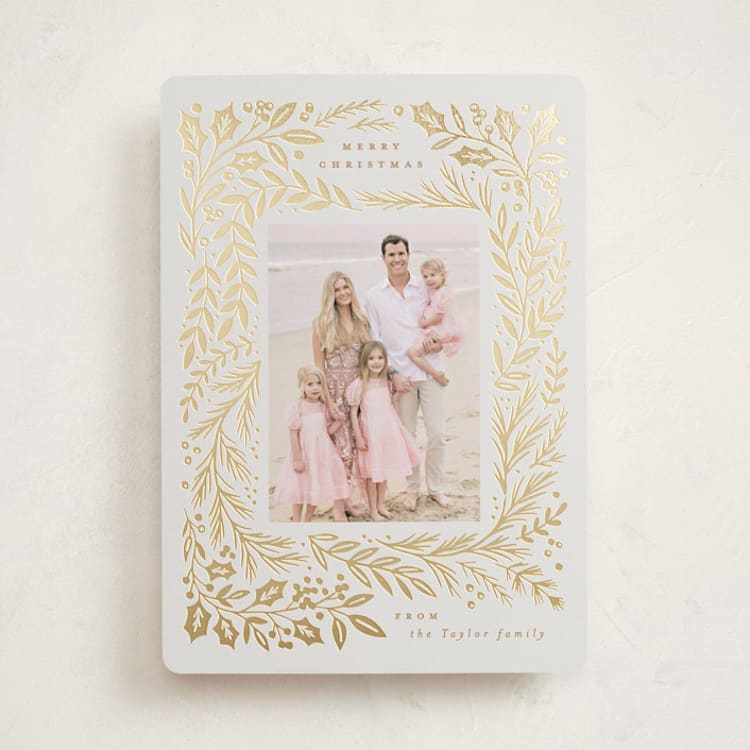 "Gilded Forest" - Holiday Cards in Buttercream by Alethea and Ruth - Front