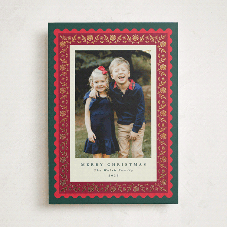"Folkloric" - Holiday Cards in Elf Shoes by Olivia Raufman - Front