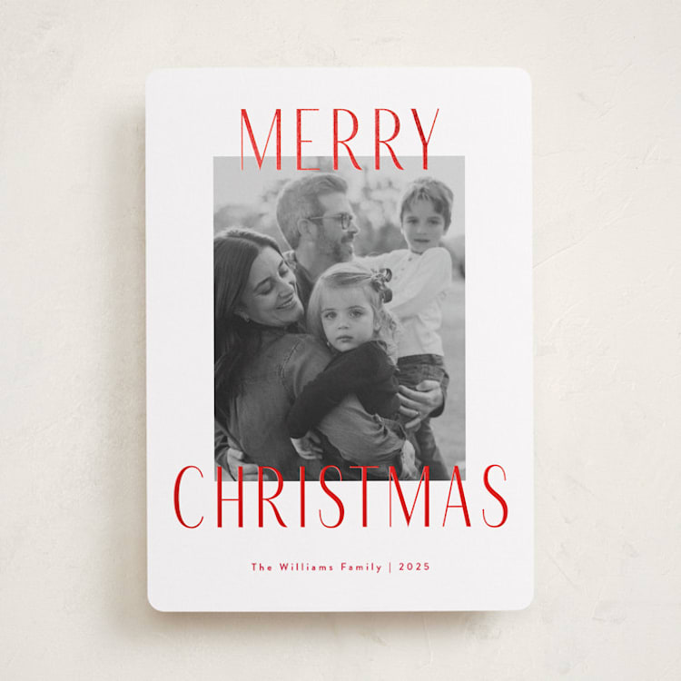 "Merry Statement" - Holiday Cards in Peppermint by Kacey Kendrick Wagner - Front