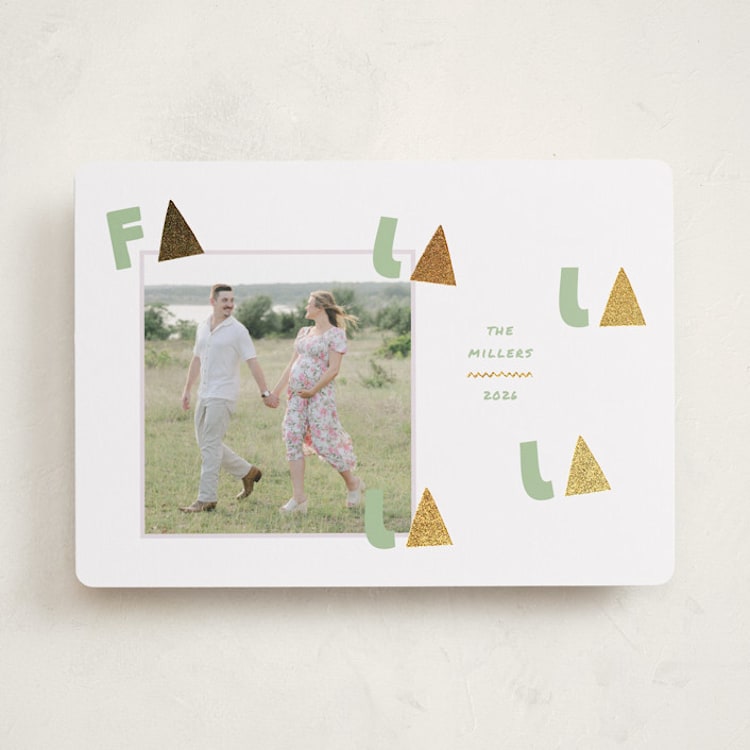 "fa la la fun" - Holiday Cards in Mint by Summer Winkelman - Front