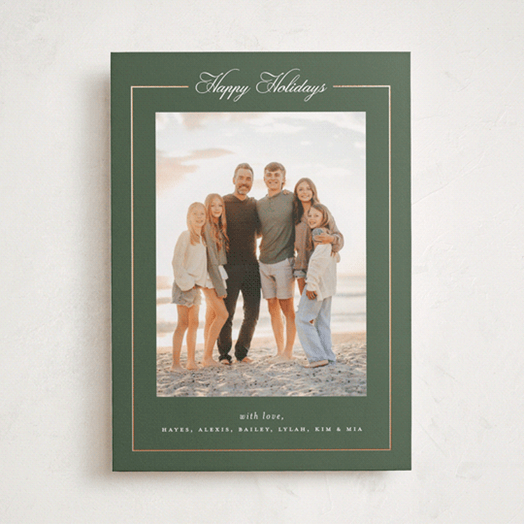 "Greenwich" - Holiday Cards in Evergreen by Melanie Kosuge - Front