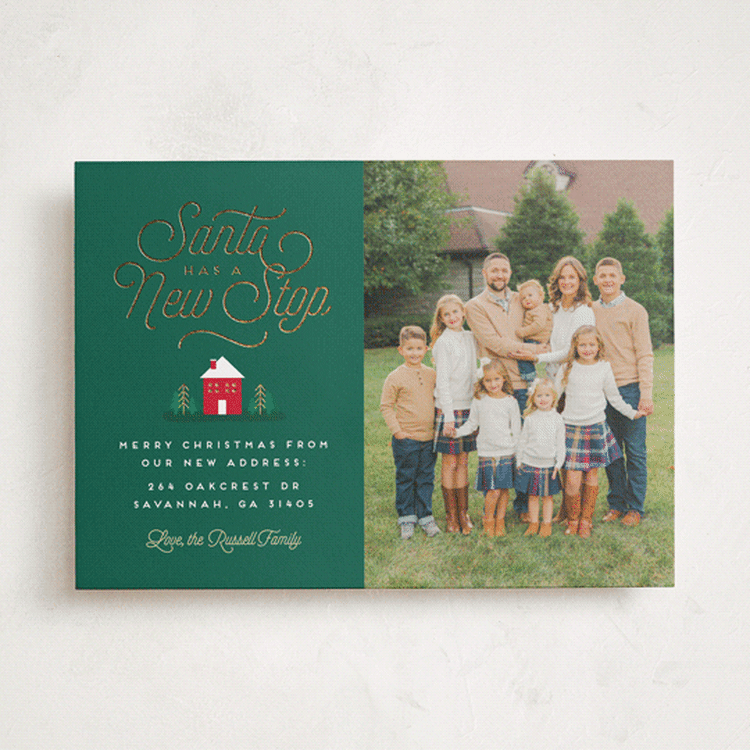 "New Stop" - Holiday Cards in Noble Fir by Erica Krystek - Front
