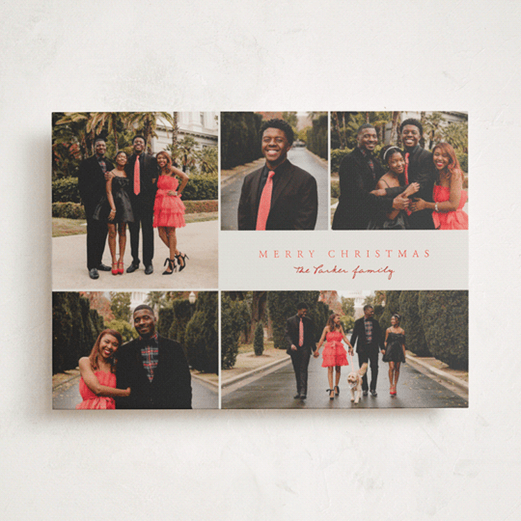 "Simple Five" - Holiday Cards in Poinsettia by Brianne Larsen - Front