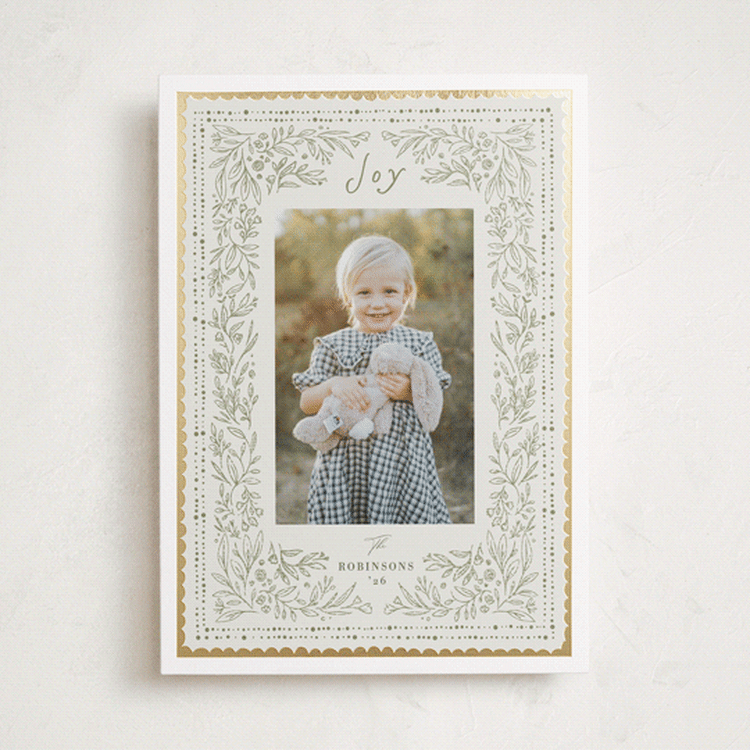 "Mixed Frame Floral" - Holiday Cards in Moss by Hannah Williams - Front
